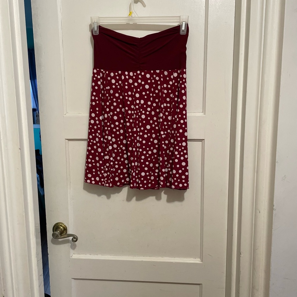 Burgundy Polka Dots Skirt